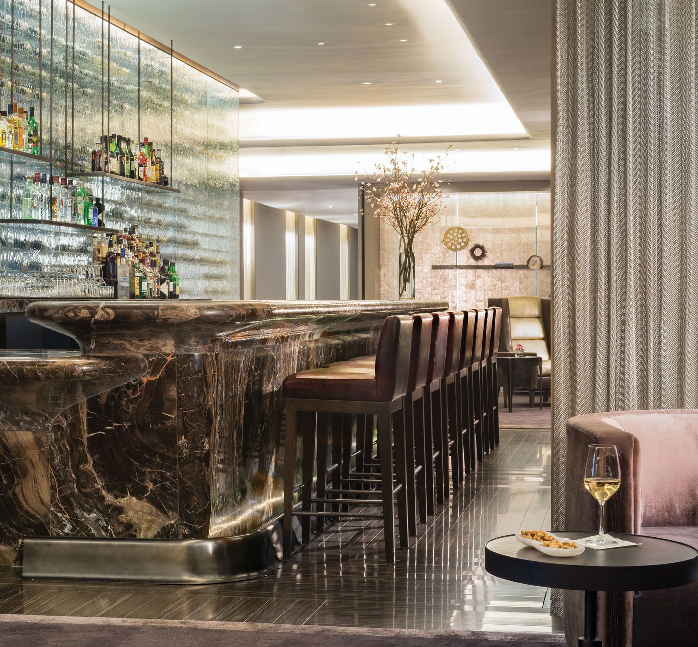 The Knickerbocker hotel marble cladded bar